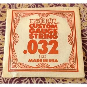 Ernie Ball Custom Gauge Single Guitar String .032 - 1132 Made in USA